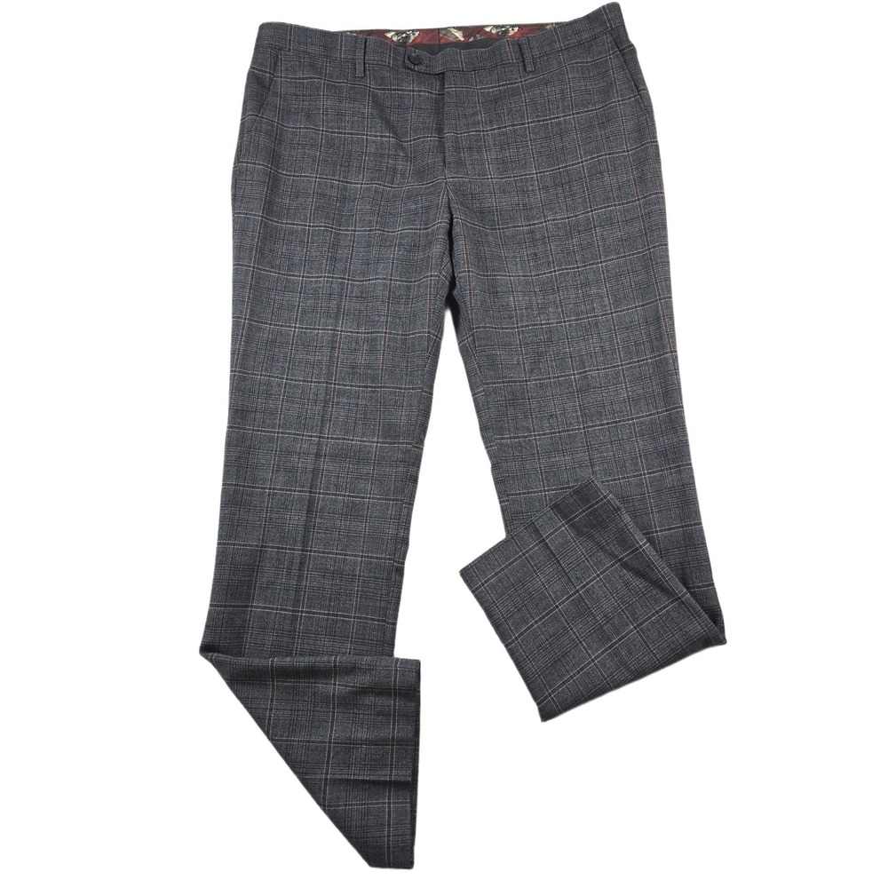 Paisley & Gray Dress Pants Mens 38x31 Grey Plaid Slim Fit Trousers Businessβ